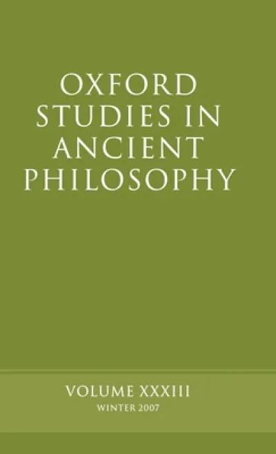 Oxford Studies in Ancient Philosophy XXXIII