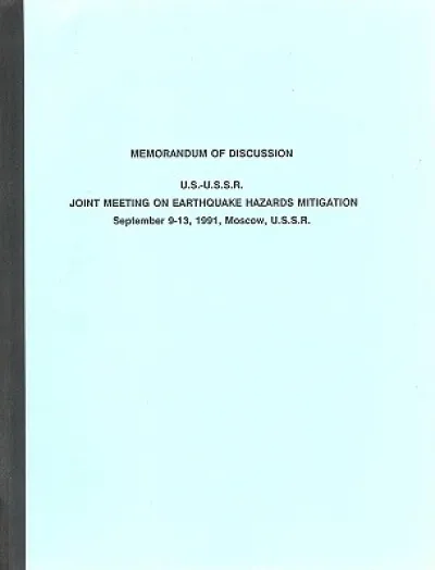 U.S.-U.S.S.R. Joint Meeting on Earthquake Hazards Mitigation