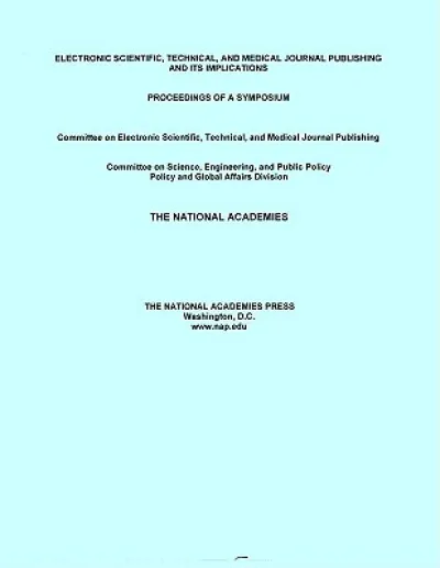 Electronic Scientific, Technical, and Medical Journal Publishing and Its Implications