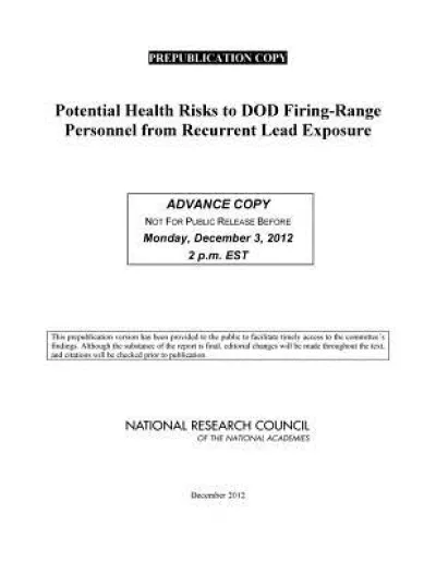 Potential Health Risks to DOD Firing-Range Personnel from Recurrent Lead Exposure