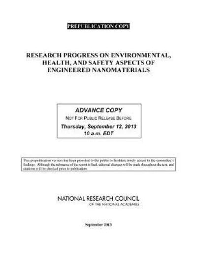 Research Progress on Environmental, Health, and Safety Aspects of Engineered Nanomaterials