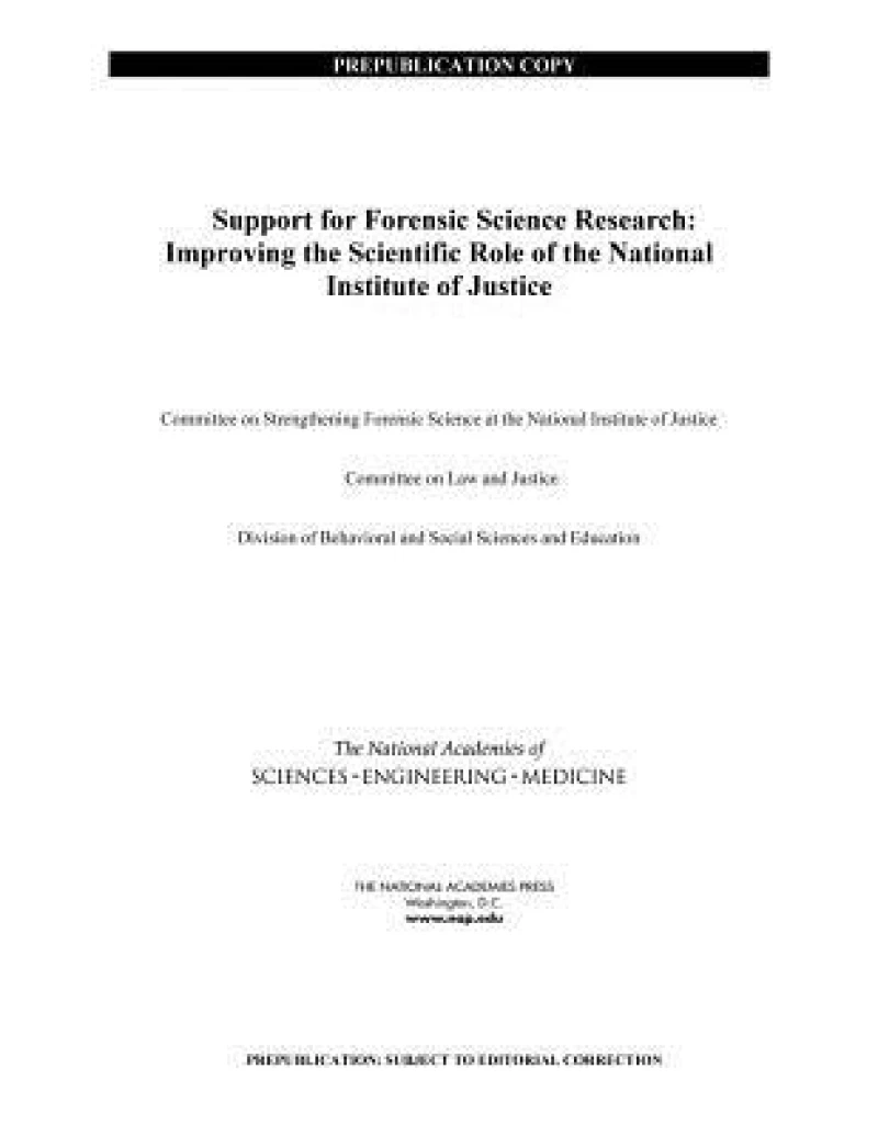 Support for Forensic Science Research