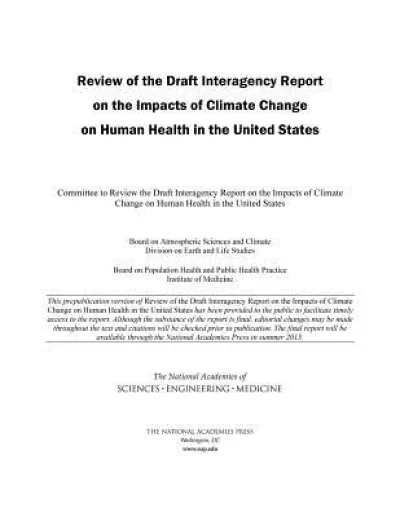 Review of the Draft Interagency Report on the Impacts of Climate Change on Human Health in the United States