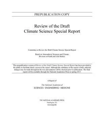 Review of the Draft Climate Science Special Report