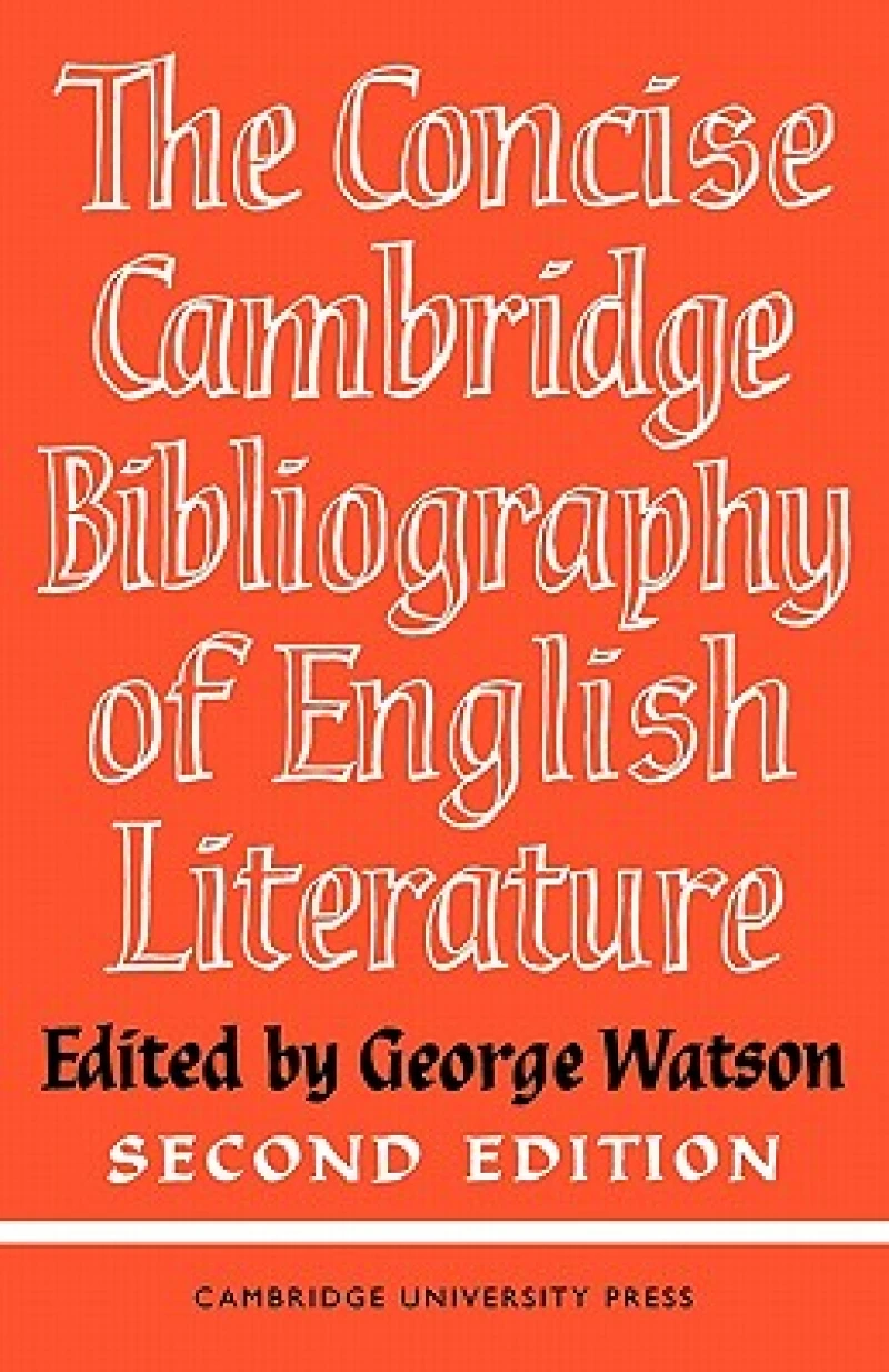 The Concise Cambridge Bibliography of English Literature, 600–1950