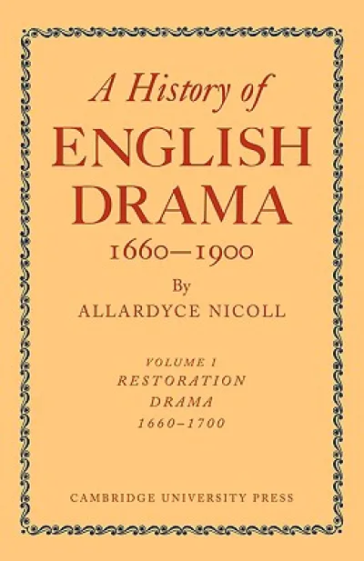 History of English Drama, 1660–1900