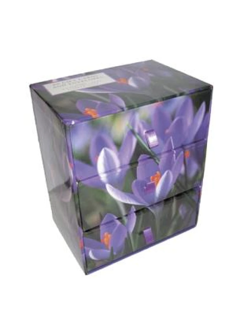 Three-drawer Card Box 60 Gift Cards and Envelopes: Flower Style