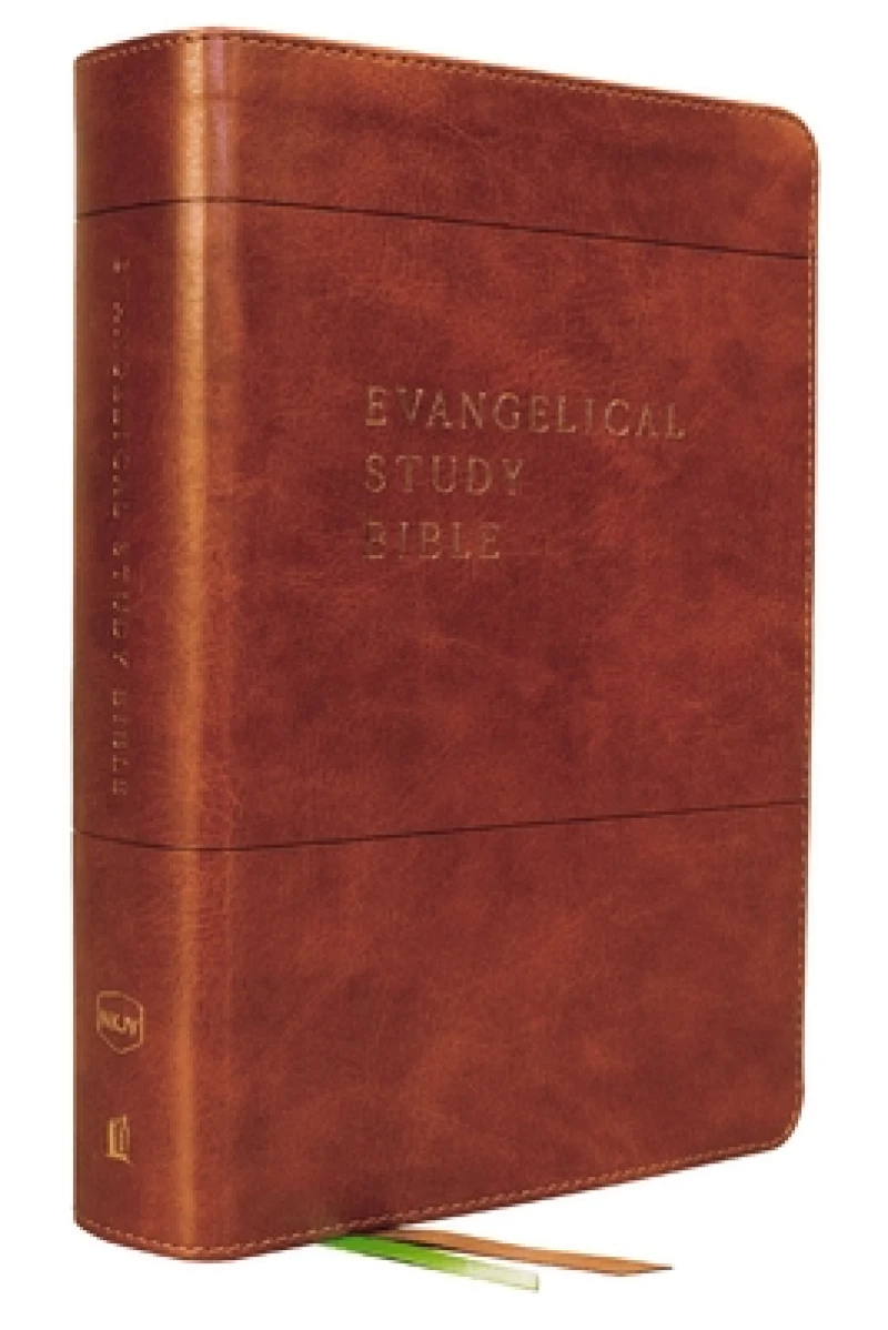 Evangelical Study Bible: Christ-centered. Faith-building. Mission-focused. (NKJV, Brown Leathersoft, Red Letter, Large Comfort Print)