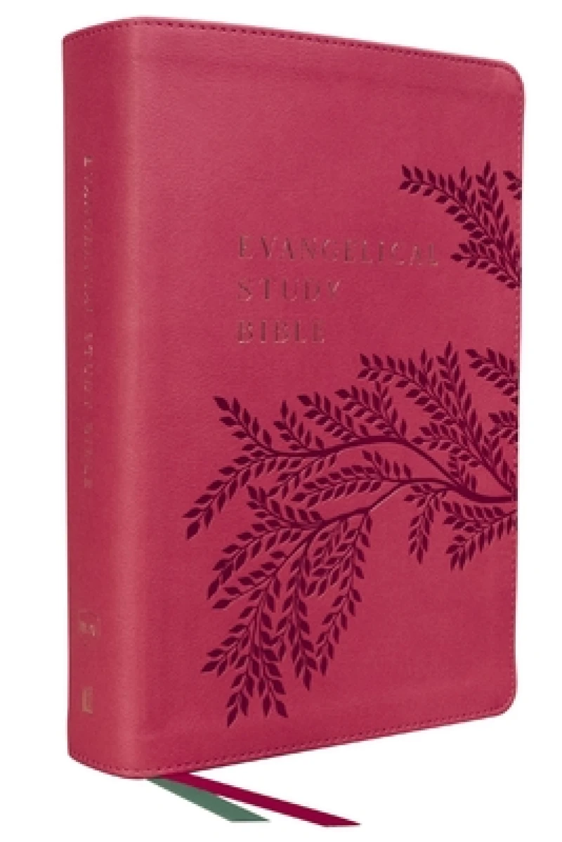 Evangelical Study Bible: Christ-centered. Faith-building. Mission-focused. (NKJV, Pink Leathersoft, Red Letter, Thumb Indexed, Large Comfort Print)