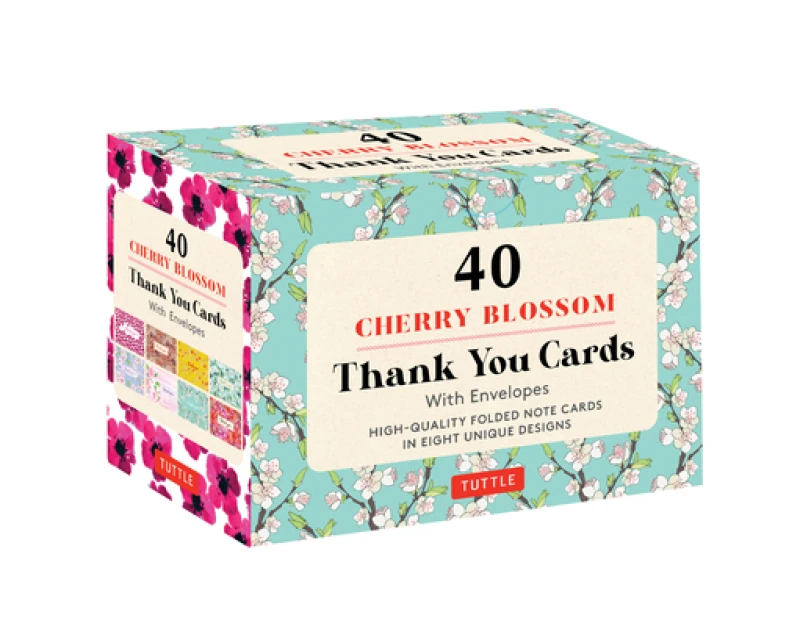 Cherry Blossoms, 40 Thank You Cards with Envelopes