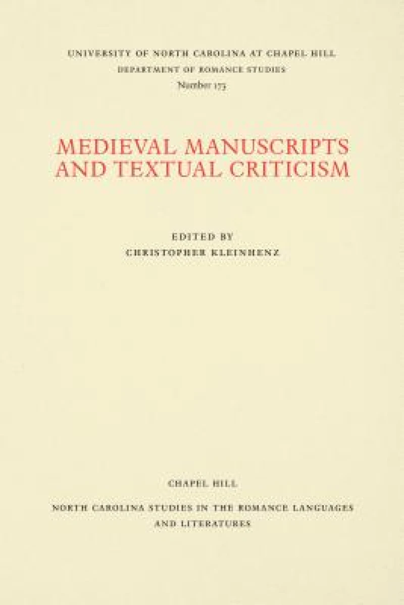 Medieval Manuscripts and Textual Criticism