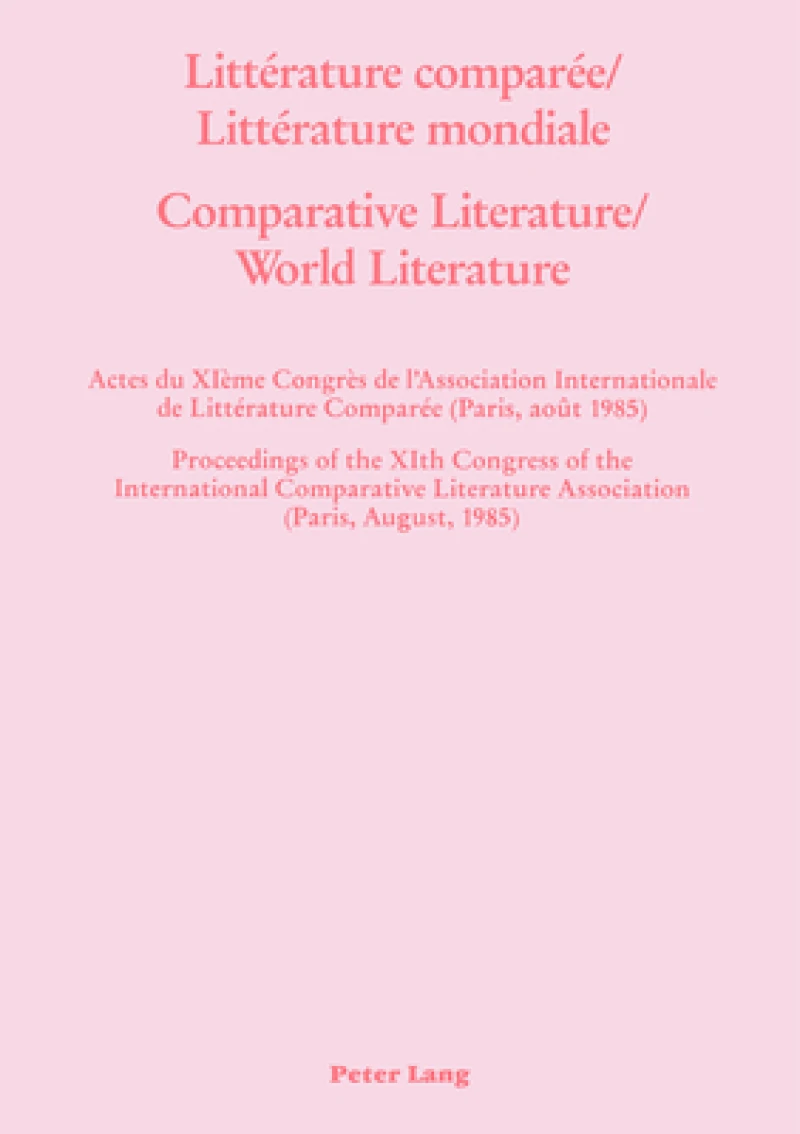 Litterature Comparee/Litterature Mondiale- Comparative Literature/World Literature