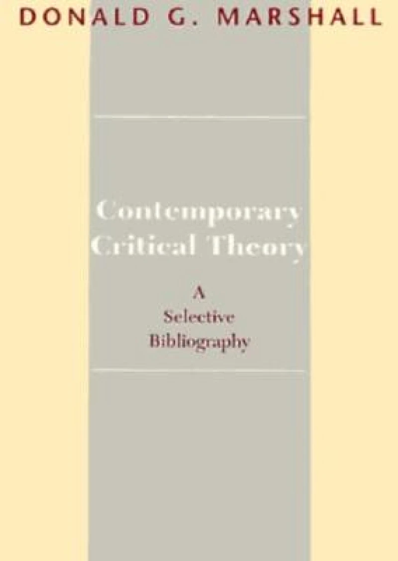 Contemporary Critical Theory