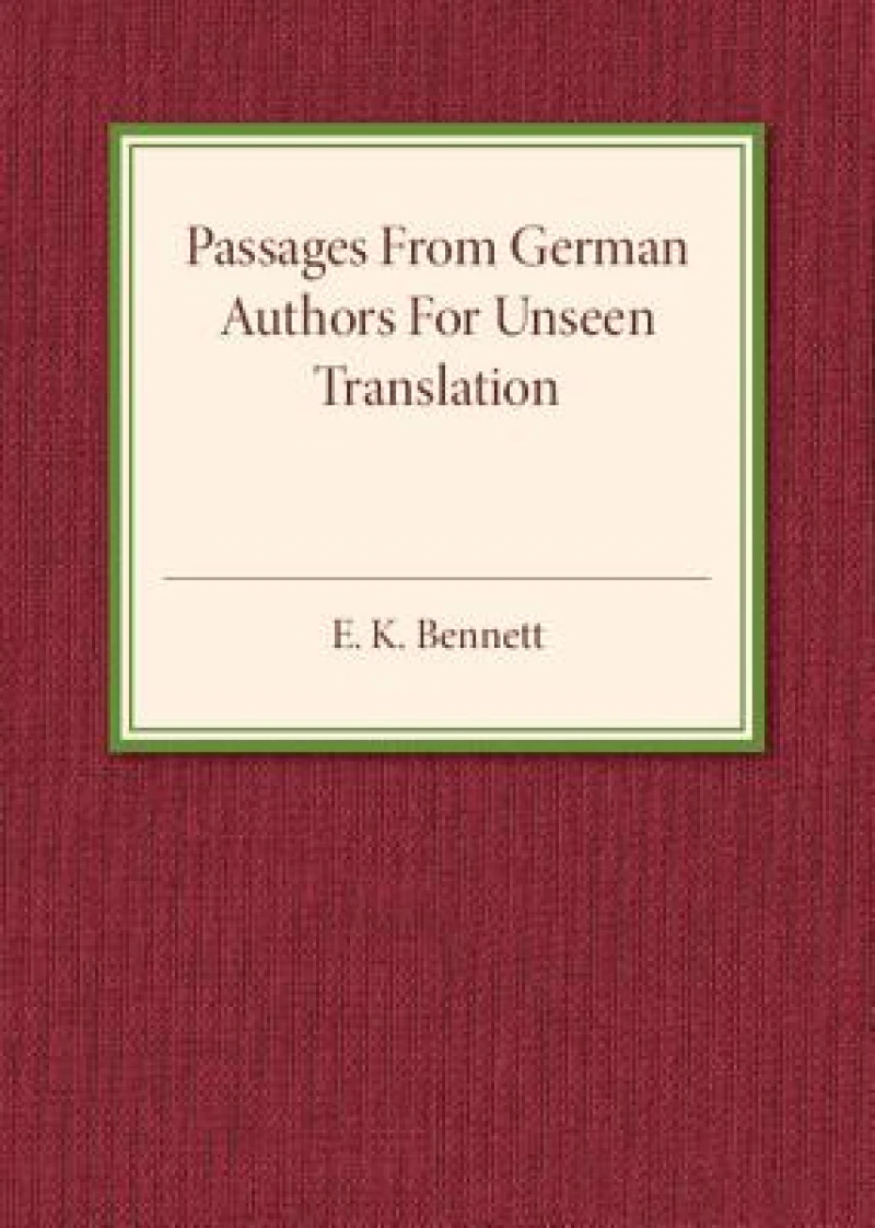 Passages from German Authors for Unseen Translation