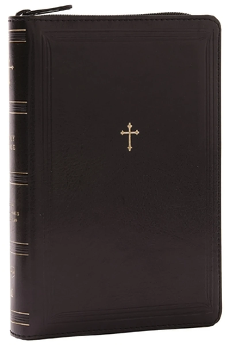 NKJV Compact Paragraph-Style Bible w/ 43,000 Cross References, Black Leathersoft with zipper, Red Letter, Comfort Print: Holy Bible, New King James Version