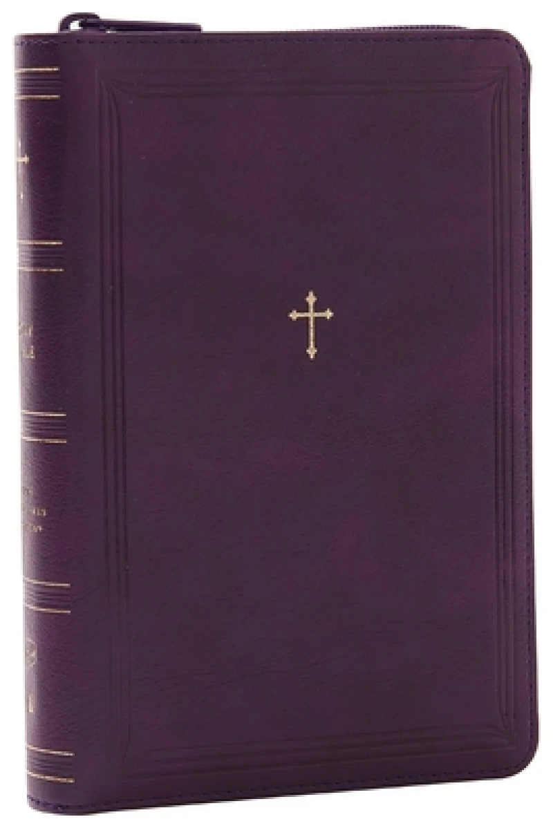 NKJV Compact Paragraph-Style Bible w/ 43,000 Cross References, Purple Leathersoft with zipper, Red Letter, Comfort Print: Holy Bible, New King James Version