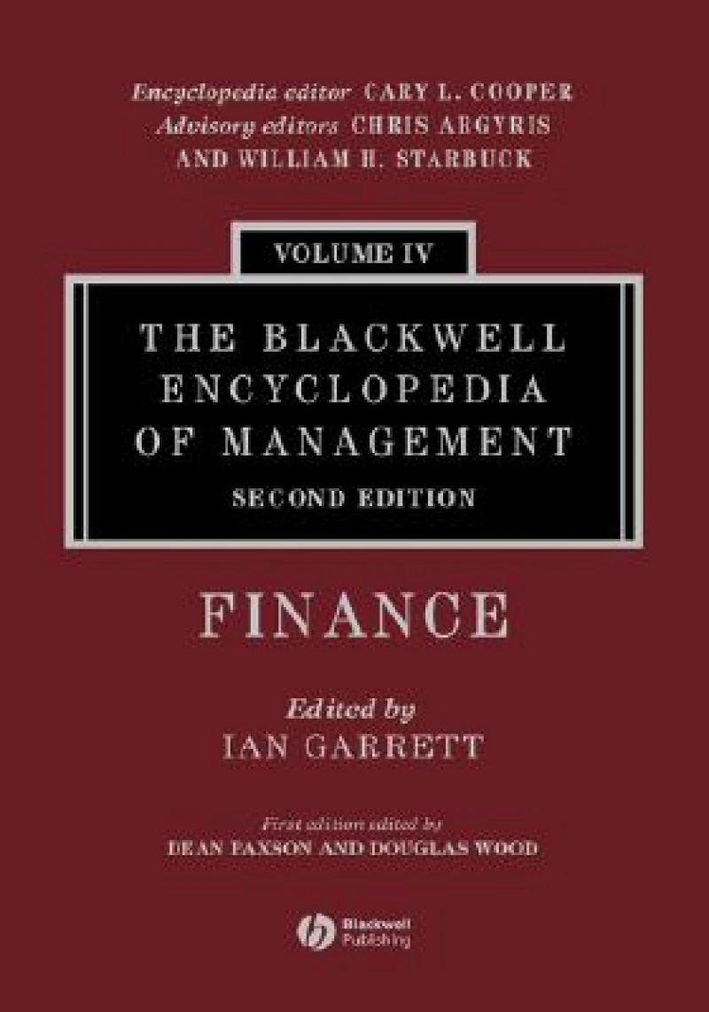 The Blackwell Encyclopedia of Management, Finance