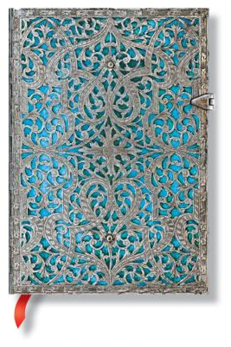 Maya Blue (Silver Filigree Collection) Midi Lined Hardcover Journal
