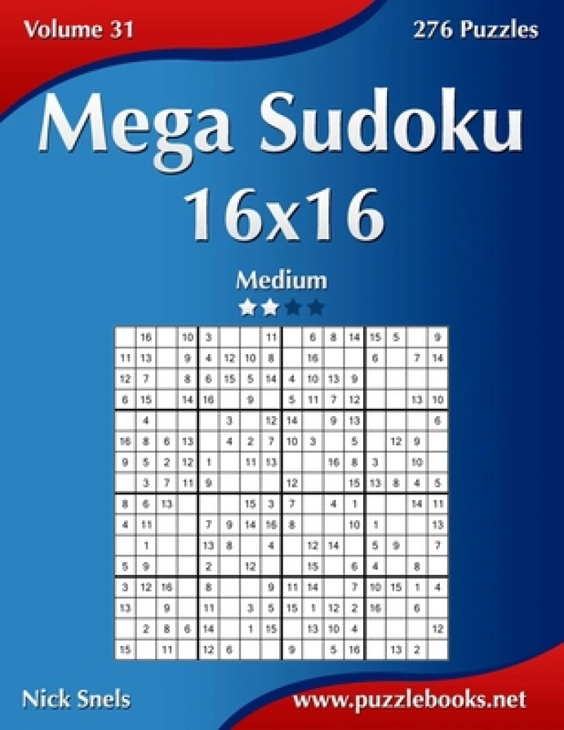 Mega Sudoku 16x16 - Medium - Volume 31 - 276 Puzzles
