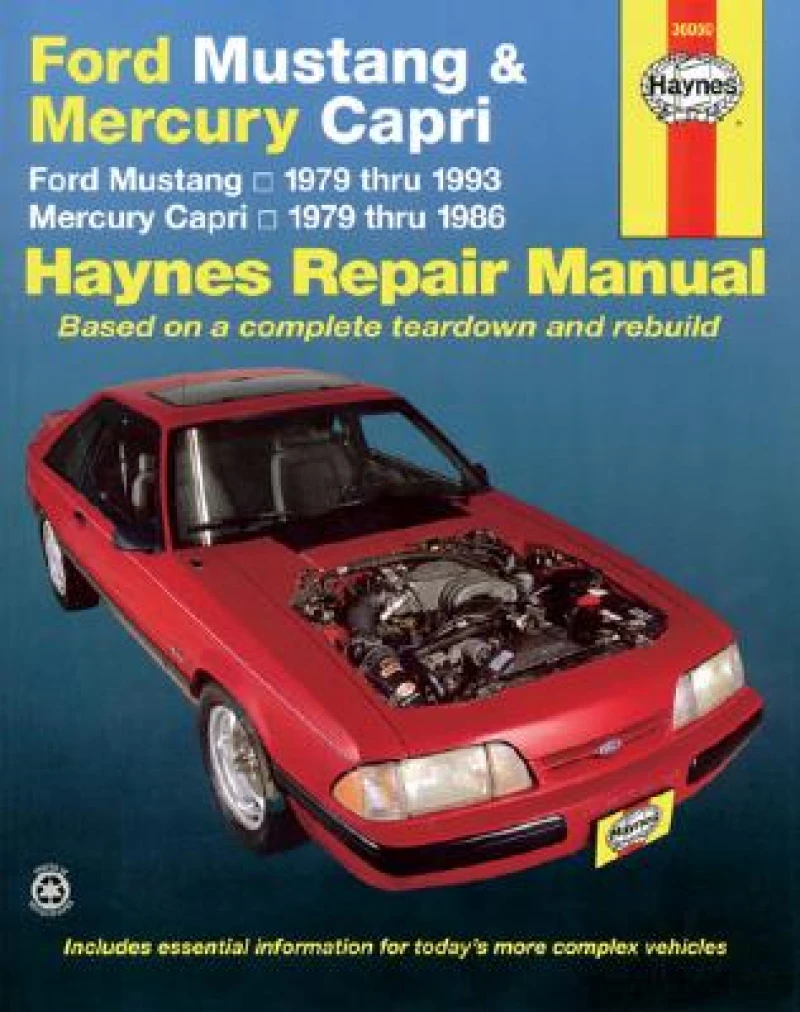 Ford Mustang, Ghia & Cobra (1979-1993) & Mercury Capri, Ghia & RS (1979-1986) in-line 4 cyl & 6 cyl, V6 & V8 Haynes Repair Manual (USA)