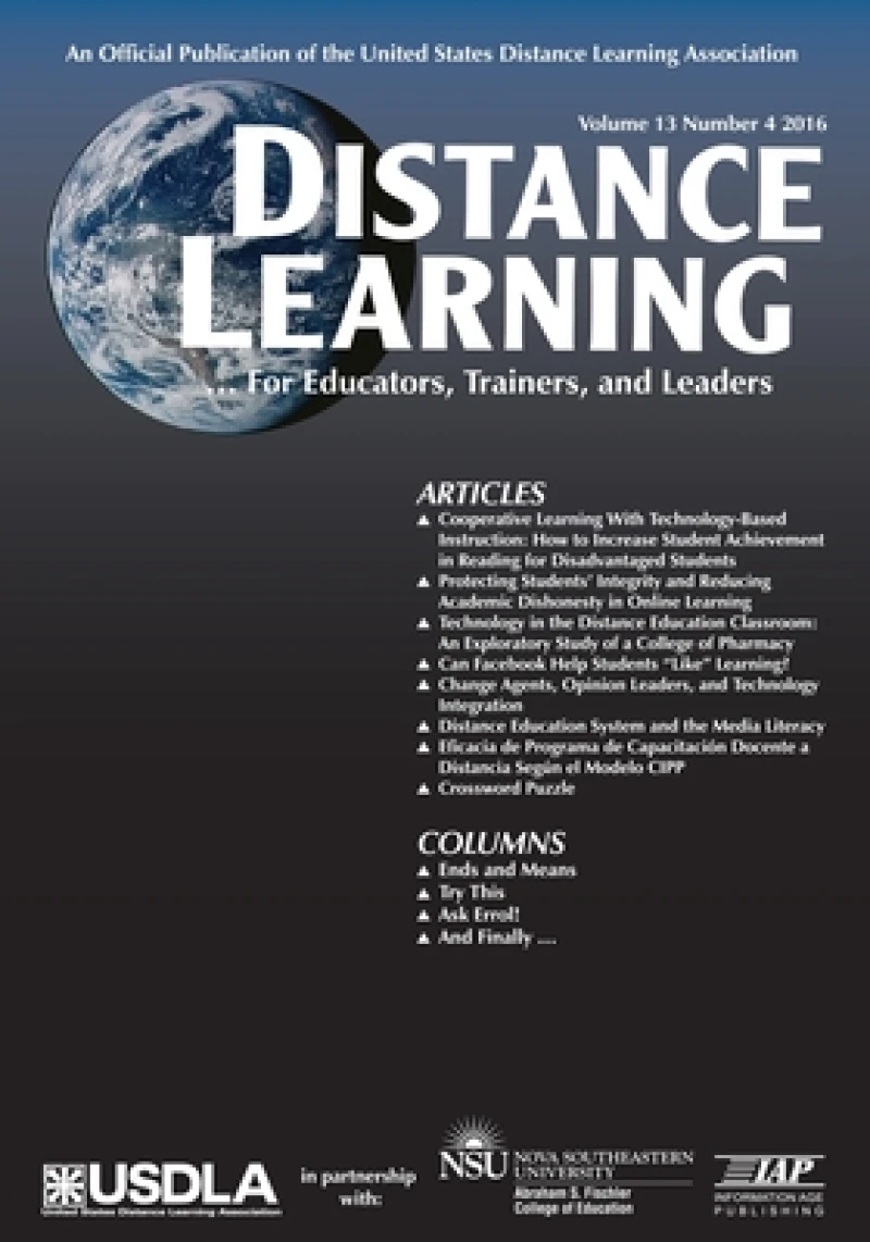 Distance Learning Vol 13 Issue 4