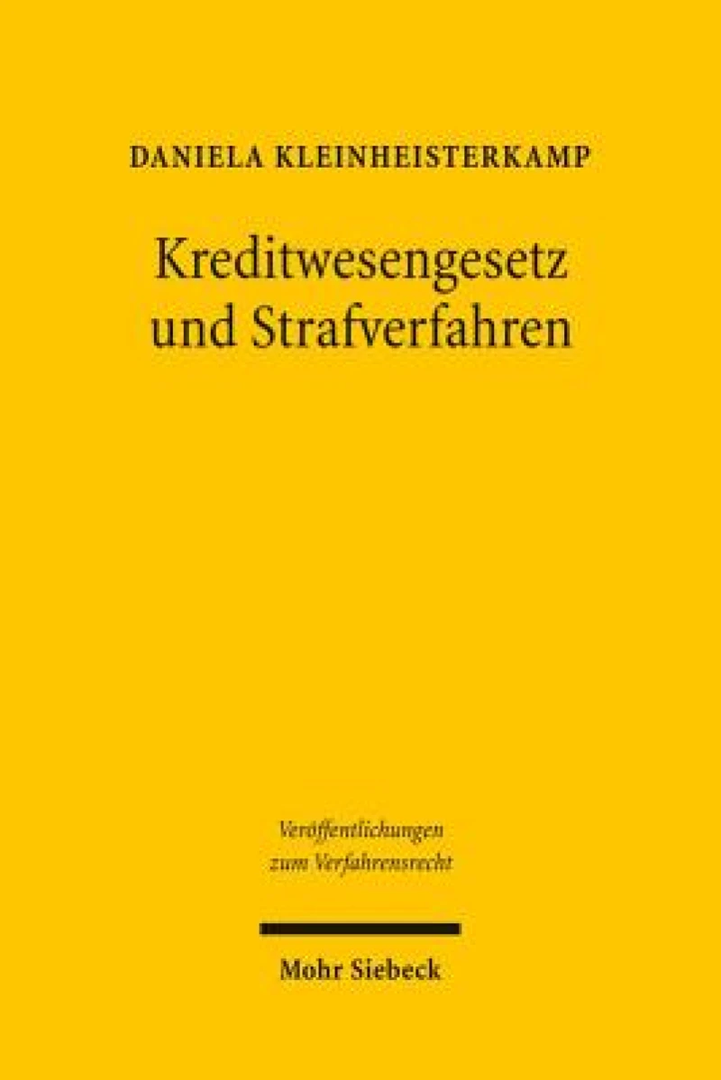 Kreditwesengesetz und Strafverfahren