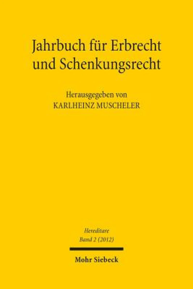 Jahrbuch fur Erbrecht und Schenkungsrecht