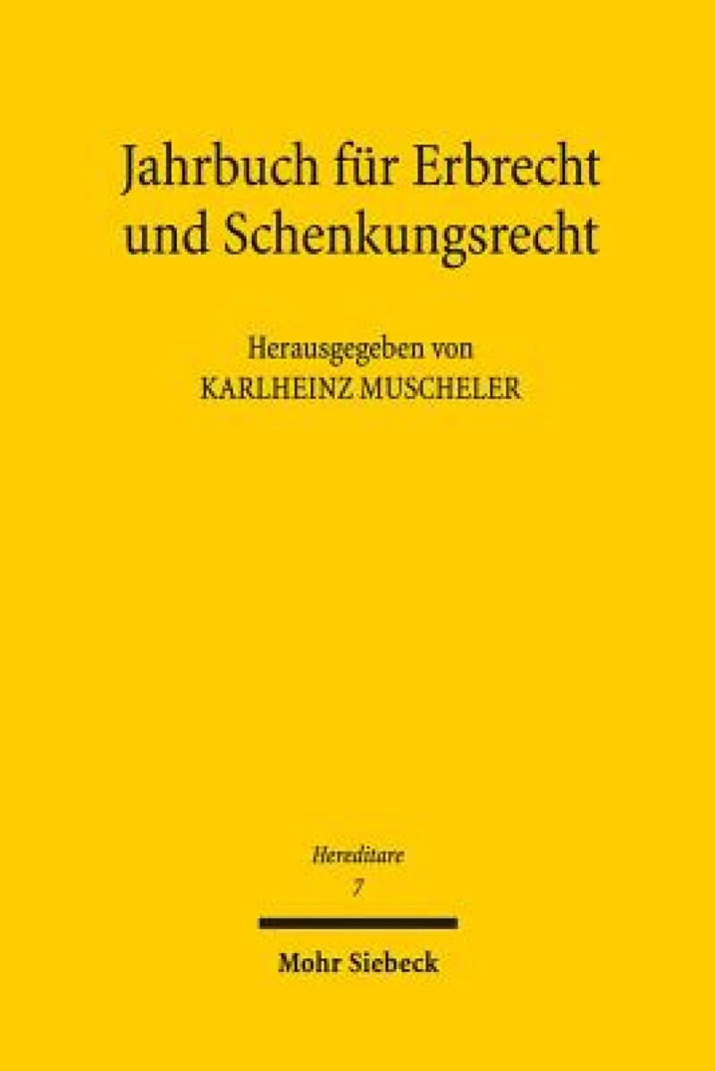 Jahrbuch fur Erbrecht und Schenkungsrecht