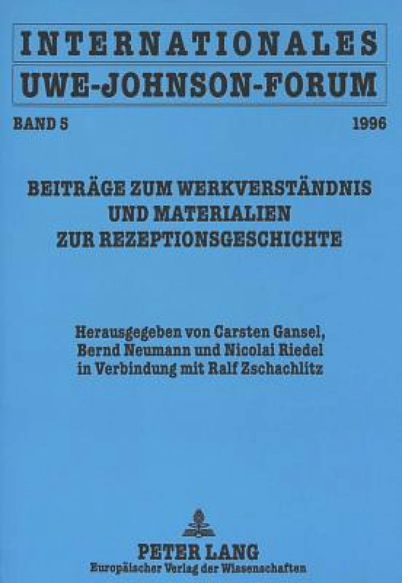 Internationales Uwe-Johnson-Forum. Band 5 (1996)