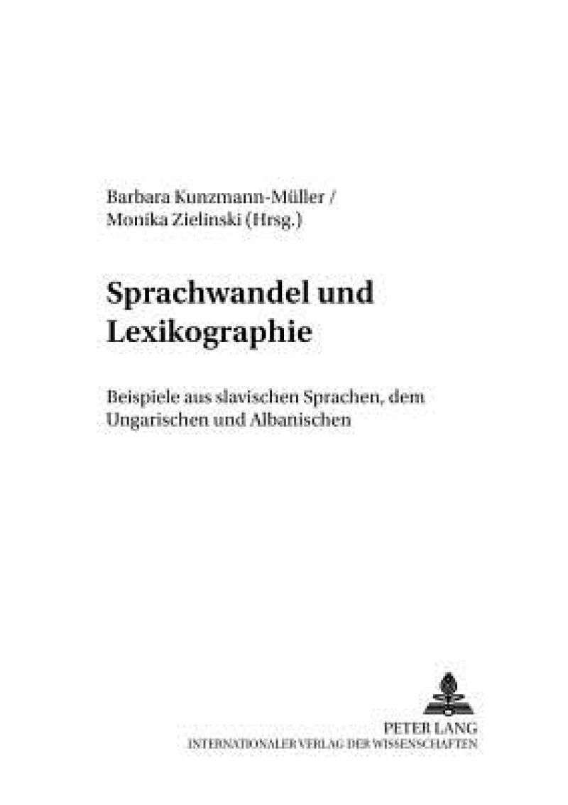 Sprachwandel Und Lexikographie